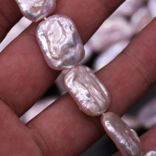 Freshwater Pearl For Jewelry Making Rectangle Loose Beads 15 x 18 MM DIY Necklace Bracelet Handiwork Sewing Craft Accessory