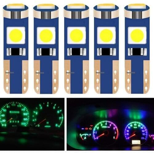 5pcs T5 W3W W1.2W 70 73 74 79 85 Super bright 3030 LED Car Dashboard warming indicator Wedge Light Bulb Auto Instrument Lamp 12V