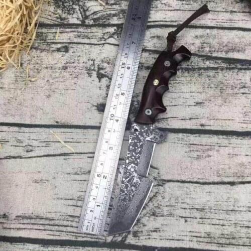 Damascus Steel Tactical Fixed Blade Knife,Collection Damascus Hunting Knife,Straight Knives,Camping Knives Tools