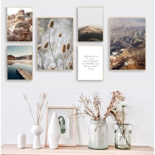 Fog Autumn Forest Lake Canvas Painting Scandinavian Poster Nature Landscape Print Nordic Style Wall Art Picture Home Decoration