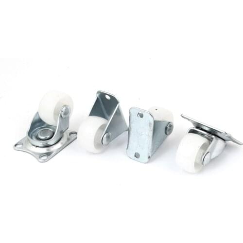 UXCELL 4 Pcs 1" Plastic Wheel Rectangle Top Plate Fixed Swivel Caster Set