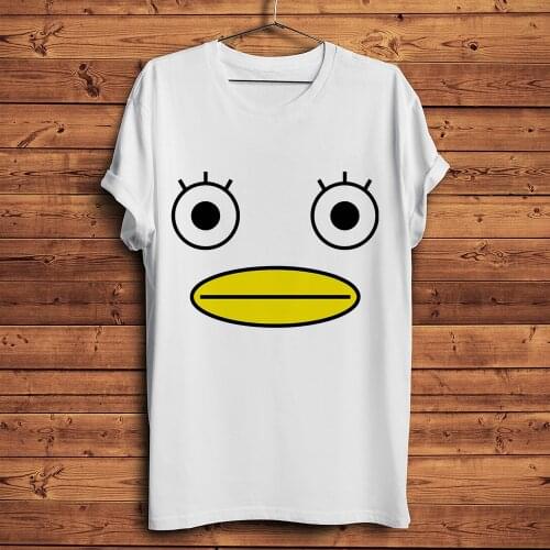 Cute 3d face duck printed funny t-shirt homme short sleeve t shirt men summer new white casual tshirt kawaii unisex streetwear