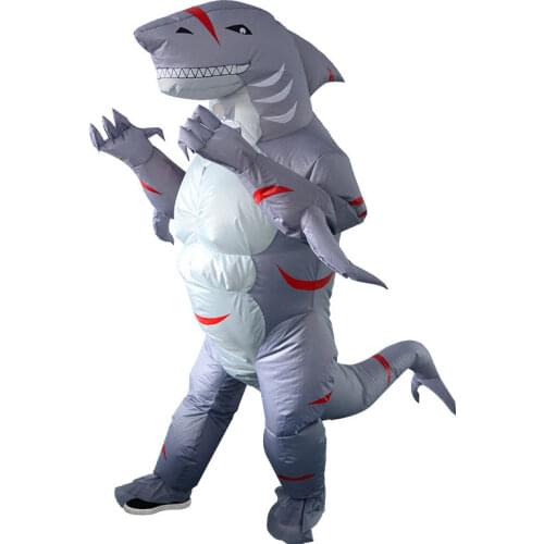 2019 Womens Mens Halloween Funny Inflatable Shark Blow Up Fancy Dress Masco Costume Carnival Cosplay Party For Adults Kids Prop