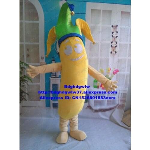 Yellow Banana Banannas Pisang Plantain Musa Basjoo Basho Mascot Costume Character Hilarious Funny Enterprise Propaganda zx2067