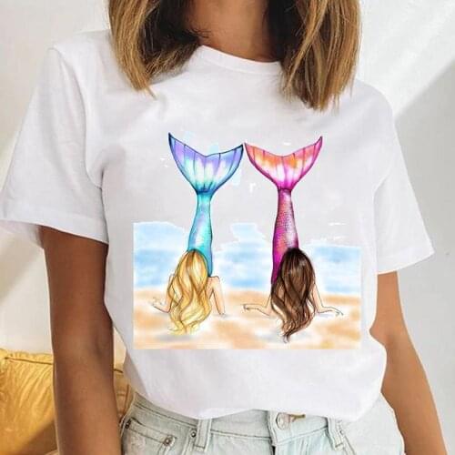 Women Watercolor Sister Friends Sweet Watercolor Fashion Female Tops Print Cartoon Lady Graphic Clothes Tees Tshirt T-Shirt