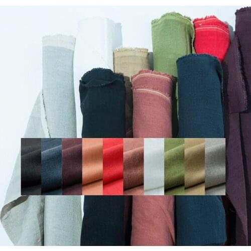 10 Colors: Japan natural 100% pure linen fabric, solid color, sewing for clothing, home Decor, Pillow, sofa, craft by the yard