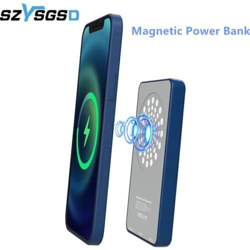 15W For iPhone 12 Mini Max Magsafe Qi Wireless Charger 5000mAh Power Bank For iPhone 11/Xr/XS/ Backup Bracket Portable Powerbank
