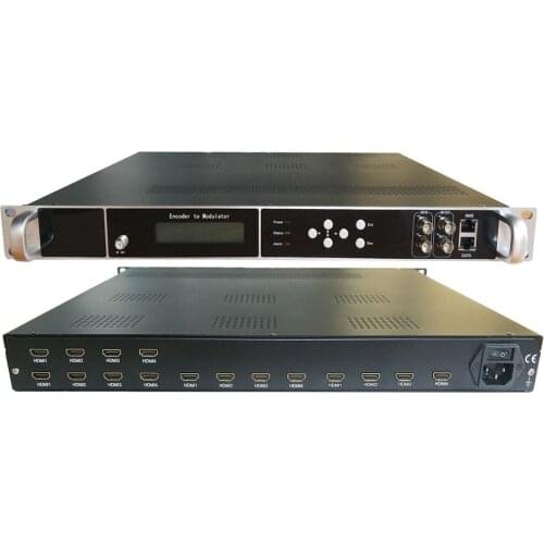 16-channel high-definition coded modulator HDMI to RF (DVB-T / C / ATSC / ISDB / DTMB) / IP / ASI TV system front-end equipment
