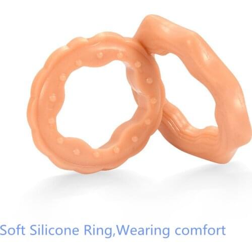 Day & Night 2 Pcs 24 Hours Correction Male Prepuce Ring Silicone Cock Ring Penis Sleeve Enlargement Glans Exerciser