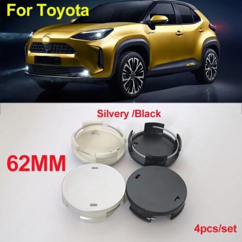 4pcs Black/Silvery 62mm abs Car Center Cap Wheel Hub Emblem Badge for Toyota Carolla Camry Reiz Sienna Prius Land Cruiser Rav4