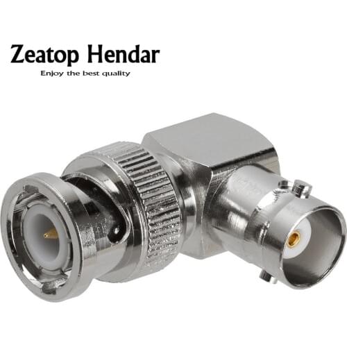 50Pcs Brass BNC Male Plug to BNC Female Jack Right Angle 90 Degree Adapter Coaxial connectors