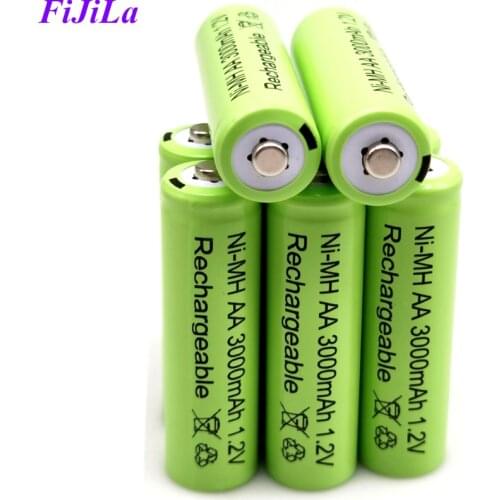 AA 1.2V 3000mAh NiMH 1.2V Rechargeable Batteries Green Battery Garden Solar Lamp LED Flashlight Lantern Lamp Torch