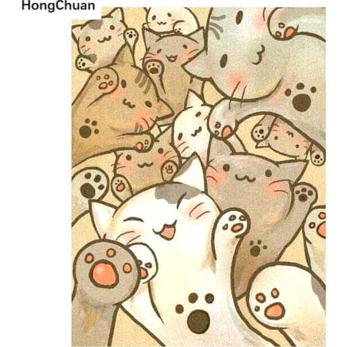 DIY Diamond Painting Cat 5D Square/Round Diamond Inlaid Rhinestone Picture Mosaic Cross Stitch Home Decoration Gift