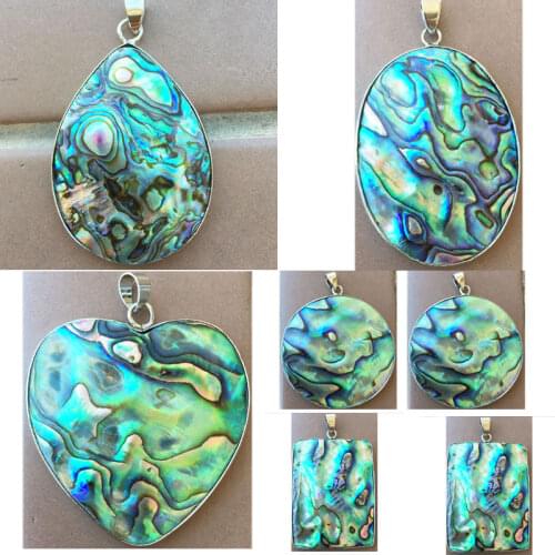 Free Shipping Women Fashion Jewelry Beautiful New Zealand Abalone Shell Art Pendant Bead 1pcs WFH802