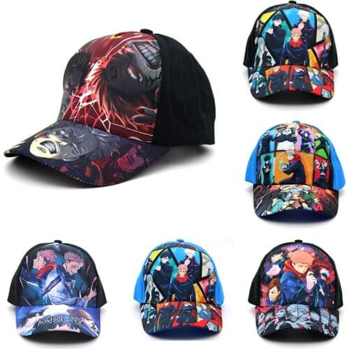 Jujutsu Kaisen Childrens Baseball Cap Anime Yuji Itadori Fushiguro Megumi Breathable Sun Hat Boys Girls Hip hop 3-7 Years Old