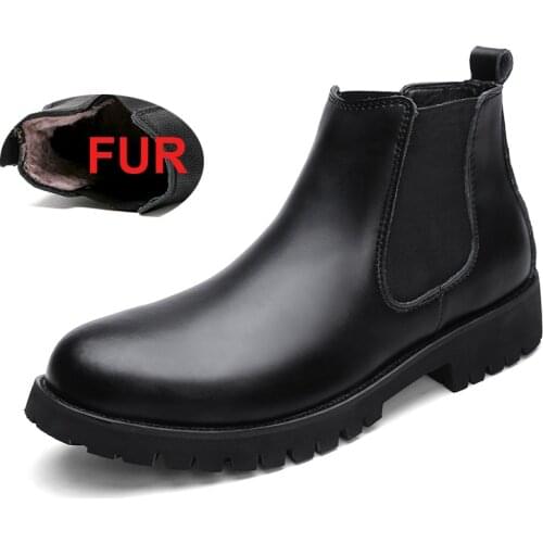 Spring/ Winter Elegant Chelsea Boots Leather Men Couple Shoes Size 35 47 Slip-on Dress Formal Boots Model Fashion Zapatos Hombre