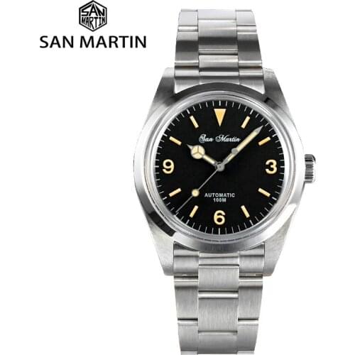 San Martin 39mm Explore Climbing Series Men Watch Sport Retro Luxury Sapphire NH35 Automatic Mechanical Watches 10Bar Luminous