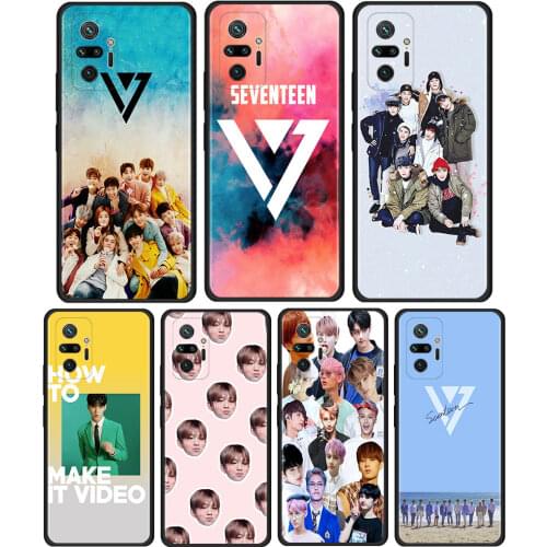 Seventeen KPOP Band Boy Cover For Xiaomi Redmi Note 10 Pro 8T 9T 7 8 9 Pro 9S 10 5G 9A 8 Pro Cell Phone Case Black Soft Shell