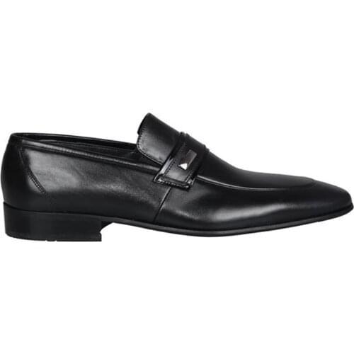 Mens Black Genuine Leather Classic Shoes FSC9006SİYAH