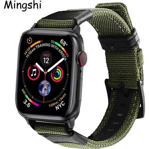 Colorful Solo Loop Nylon fabric PU Leather Strap For Apple Watch band 44mm 40mm 38mm 42mm Bracelet for iWatch Series 6 SE 5 4 3