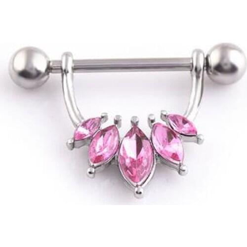 CZ Nipple Ring Piercing Jewelery Punk steel Color Full Crystal Stainless Steel Nipple Cover Body Jewelry