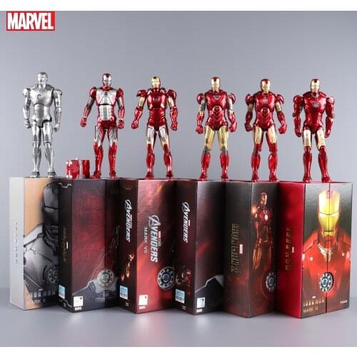 Marvel Avengers Heroes 7-inch Iron Man Mark Armor Series MK1 MK2 MK3 MK4 MK5 MK6 MK7 MK8 Movie Action Figure Model Disney Toy