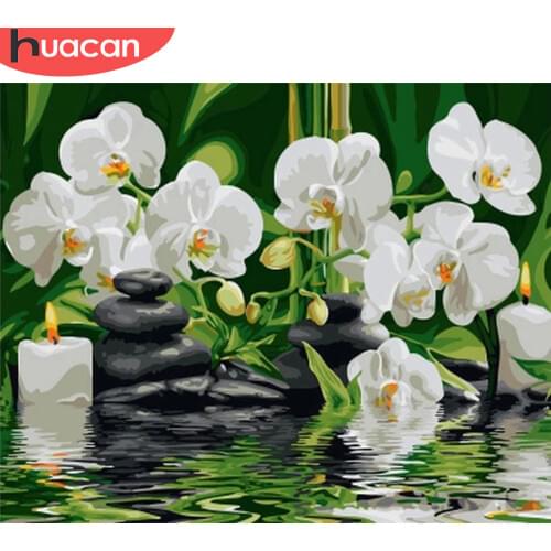 HUACAN Pictures By Number Kits Home Decor DIY Paint By Number For Adults Drawing On Canvas HandPainted Art Gift Flower