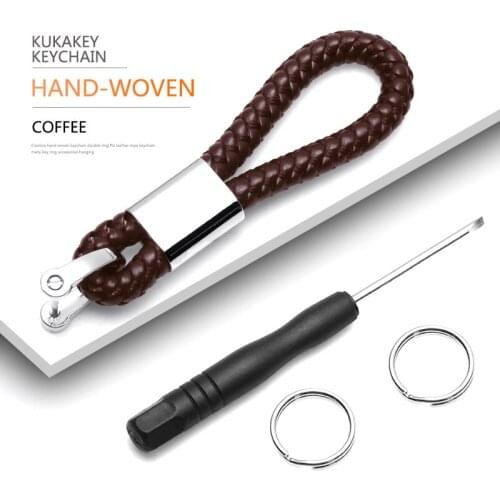 PU Leather Hand Woven Keychain Metal Key Rings Chains For Great Wall Haval F7 H2 H6 H5 H9 Car Key Holder Auto Keyring