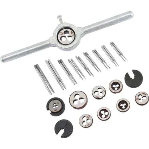 Tap Die Set 30Pcs M1-M2.5 Metric Thread Tap and Die Screw Tap Die Wrench Threading Tools, Metric Tap and Die Set