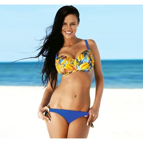 Sexy Print Swimwear Women Bikini Set Big Breast Push Up biquini Female Swimsuit Brazilian Bathing Suit bathers Beach Swimming