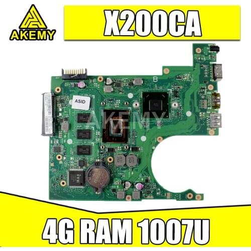 New 90MB02X1-R00110 Laptop Motherboard For Asus X200CA X200CAP X200C F200C Mainboard W/ 4G RAM 1007U