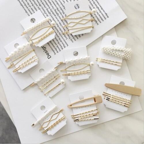 Fashion Metal Pearl Hair Clips Decorations Women Hairpins Hair Barrettes Floral Headwear Clamps Styling Accessories Pretty