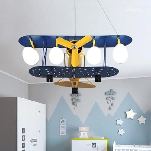Cartoon LED Pendant Lights For Bedroom Boys Hanging Lamp Kids Pendant Lamps Airplane HangLamp Children Lighting Fixtures
