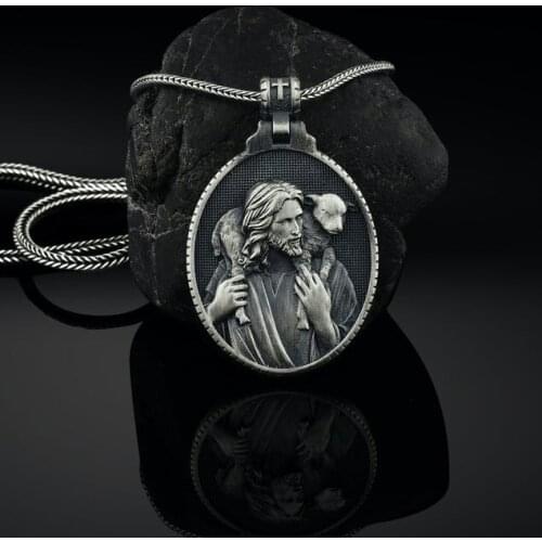 Christian shepherd dog Catholic religious style mens pendant necklace new sweater chain new necklace 2021