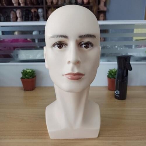 Male Mannequin Dummy Head Model for Wig Hat Sunglass Headset Display Stand Men Manikin Head