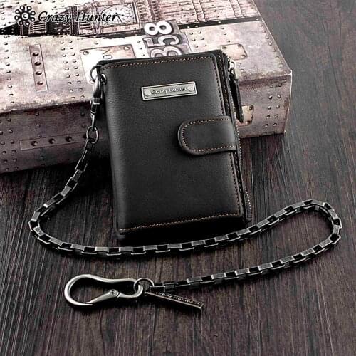 Soft Many card Money Coin Leather Wallet Purse With Pants Key chain For Men