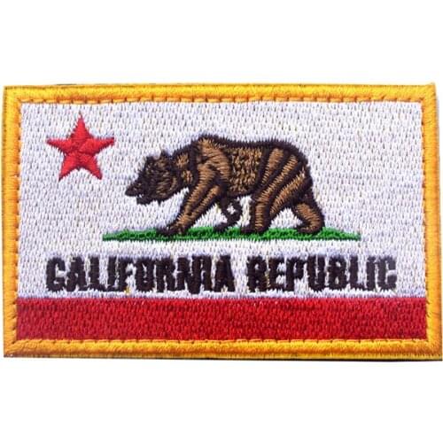 Embroidery Patch USA California State Flag Patch Tactical Emblem Badges Appliques Patches For Jacket Backpack cloth