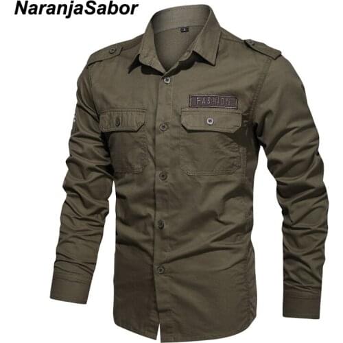 NaranjaSabor 2021 Spring Autumn New Mens Cotton Fashion Slim Fit Shirts Men Brand Casual Long Sleeve Shirt N740