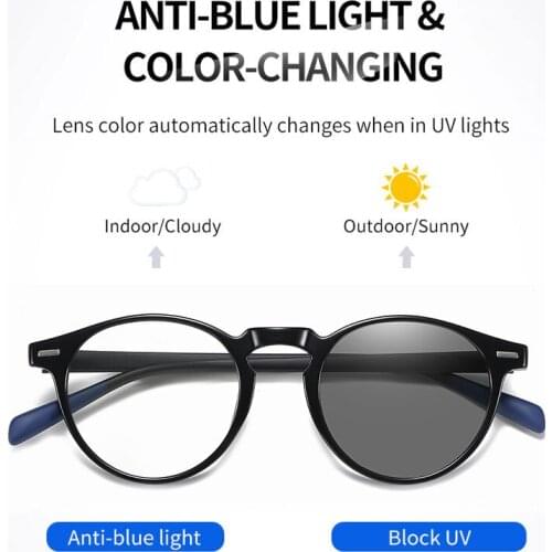 2020 Outdoor Women Photochromic Sunglasses Anti Blue Light Glasses 0 Degrees Blue Light Blocking Eyeglasses Computer Glasses