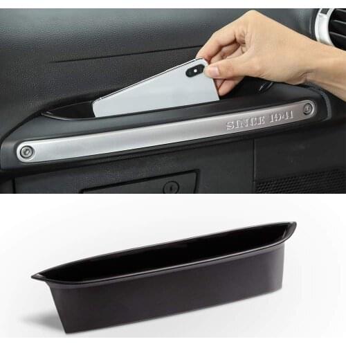 ABS Passenger Storage Tray Organizer Grab Handle Change Credit Card Phone Sunglasses Storage Box for Jeep Wrangler JK 2011-2018