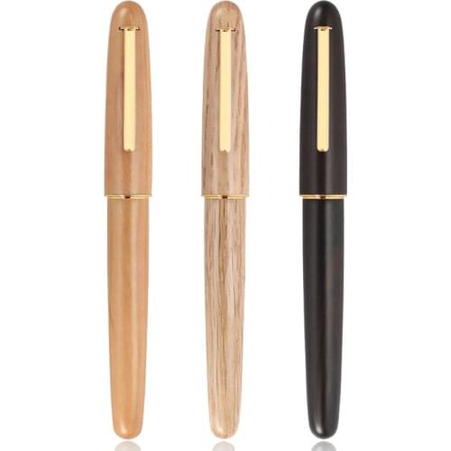 Jinhao 9036 Natural Wood Fountain Pen Handmade Beautiful Full Wooden Pen Iridium EF/F/M/Bent Fashion Writing Office Ink Pen Gift