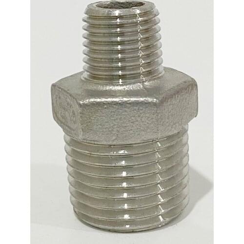 1/8" 1/4" 3/8" 1/2" 3/4" 1" 1-1/4" 1-1/2" BSP Male Thread 316 Stainless Steel Reducer Pipe Fitting Hex Nipple Connector