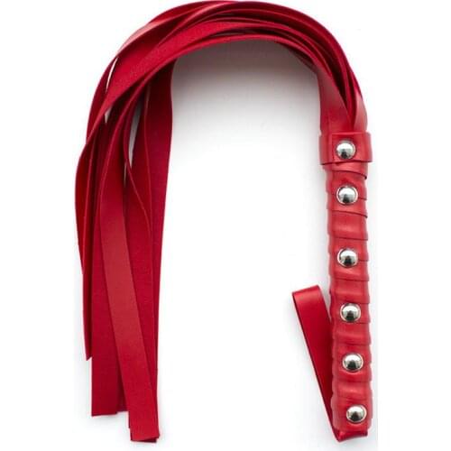 Sex Toys Bound Leather Whip Female Appliances Flirting Adult Toys Red 6 Nail