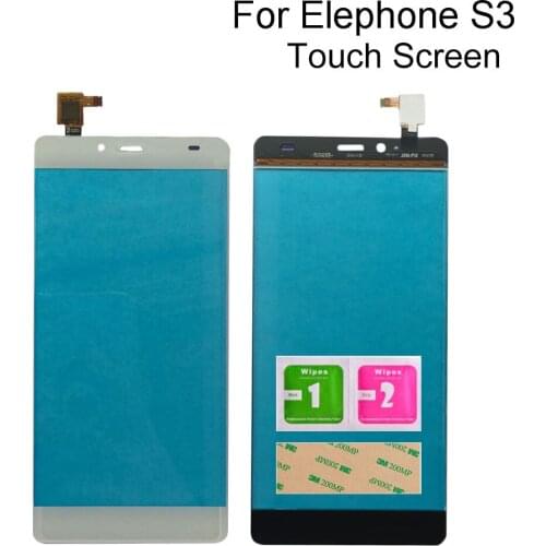Touch Screen Glass For Elephone S3 Touch Screen Digitizer Touch Panel Lens Glass Replacement Part Tape Tools 3M Glue