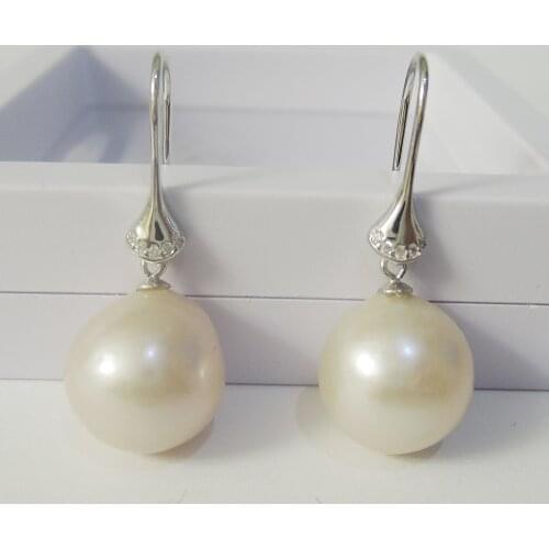 Pearl earring MADE OF 100% nature freshwater,100% 925 silver hook ,AA+ big 11-13 MM perfect round pearl,black,gold pearls earing