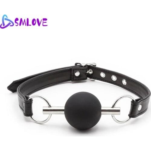 SMLOVE Open Mouth Gag Ball Breathable Soft Silicone Ball Gag Fetish BDSM Bondage Sex Toys Procduct for Women Couples Adult Games