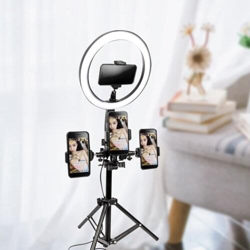 10 inch LED Selfie Ring Light Camera Photo Studio Light Kit Makeup Dimmable Photography Lighting With Tripod For Youtube Live
