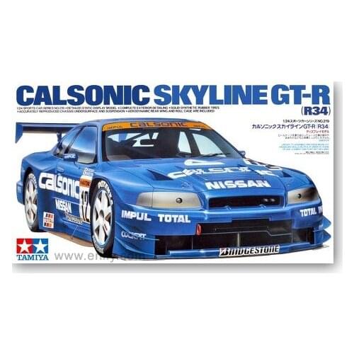 Tamiya Assembled Car Model 1/24 Nissan CALSONIC SKYLINE GT-RR34 Plastic Construction Painting Kit Toy Decoration Collection24219