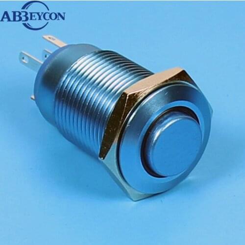 TY TY 1644Z 16mm high round ring led blue housing latching pushbutton switch