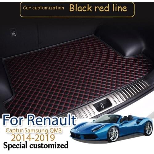 High quality The Trunk Cargo Leather Liner Car Trunk Mats Cargo Compartment Carpet For Renault Captur Samsung QM3 2014-2019
